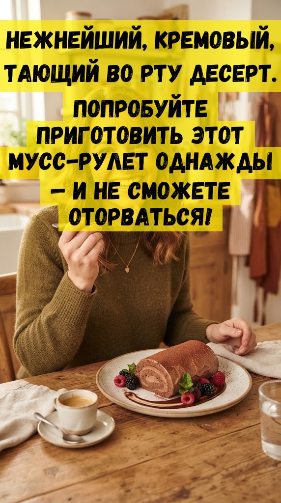 Нежнейший, кремовый, тающий во рту десерт. Попробуйте приготовить этот мусс-рулет однажды &mdash; и не сможете оторваться!