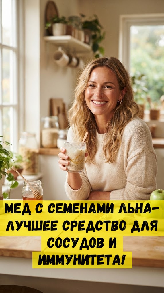 Мед с семенами льна- лучшее средство для сосудов и иммунитета!