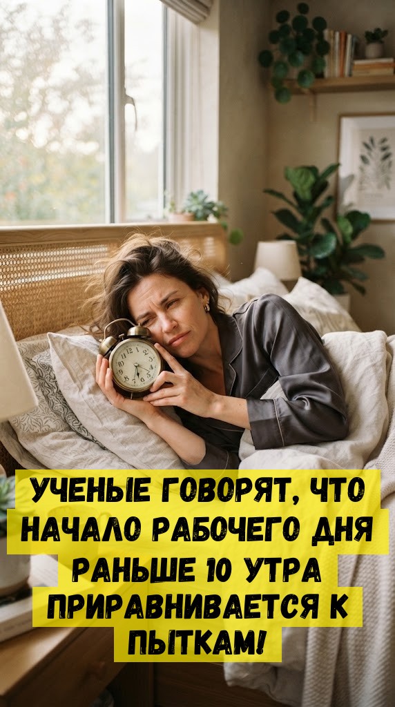 Ученые говорят, что начало рабочего дня раньше 10 утра приравнивается к пыткам!