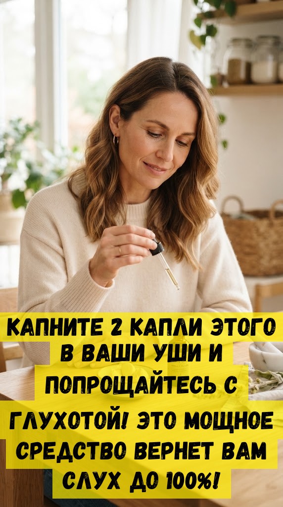 Капните 2 капли этого в ваши уши и попрощайтесь с глухотой! Это мощное средство вернет вам слух до 100%! Капните 2 капли этого в ваши уши и попрощайтесь с глухотой! Это мощное средство вернет вам слух до 100%!