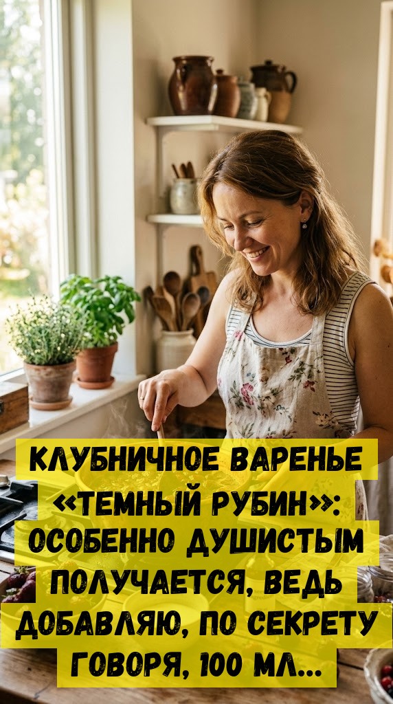 Клубничное варенье &laquo;Темный рубин&raquo;: особенно душистым получается, ведь добавляю, по секрету говоря, 100 мл&hellip;