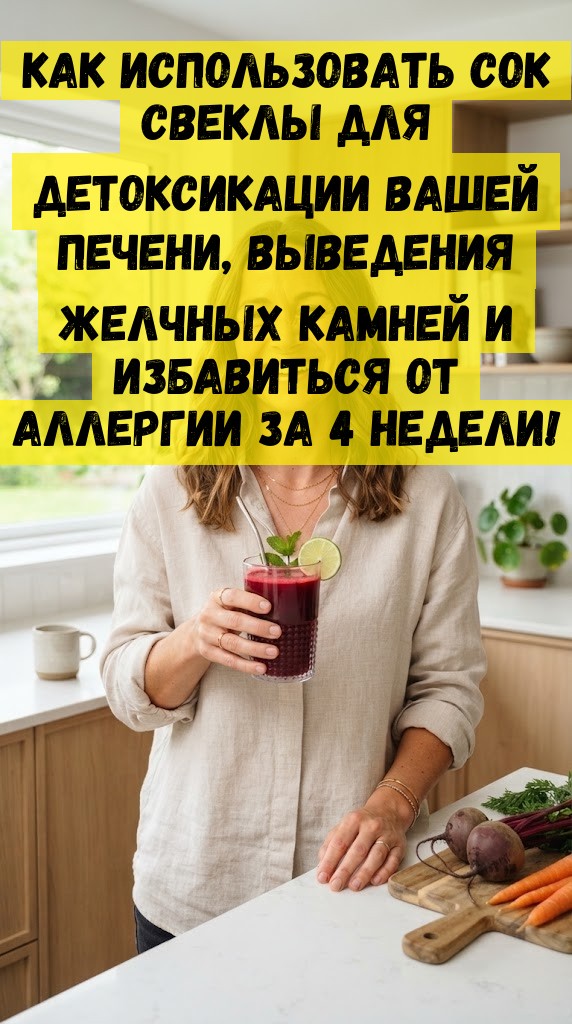 Как использовать сок свеклы для детоксикации вашей печени, выведения желчных камней и избавиться от аллергии за 4 недели!