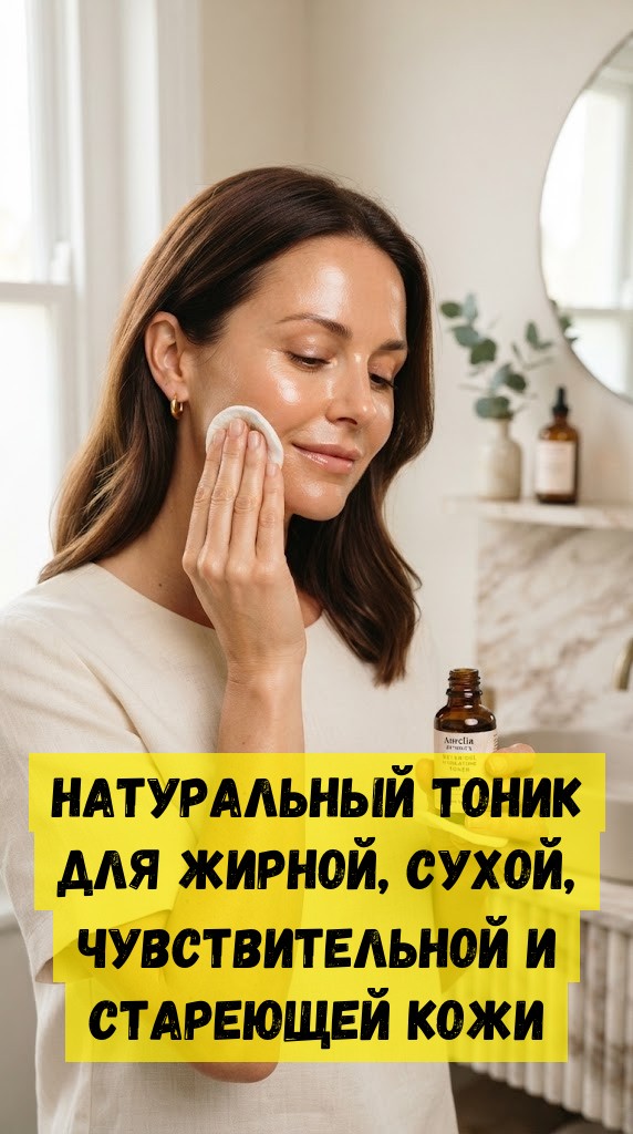Натуральный тоник для жирной, сухой, чувствительной и стареющей кожи Натуральный тоник для жирной, сухой, чувствительной и стареющей кожи