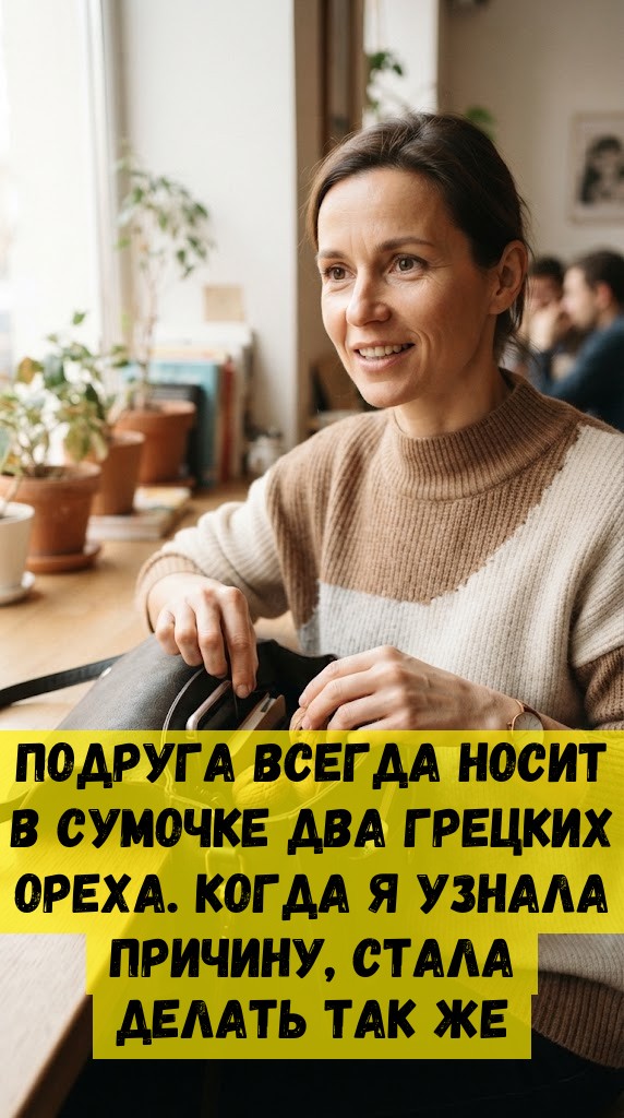Подруга всегда носит в сумочке два грецких ореха. Когда я узнала причину, стала делать так же