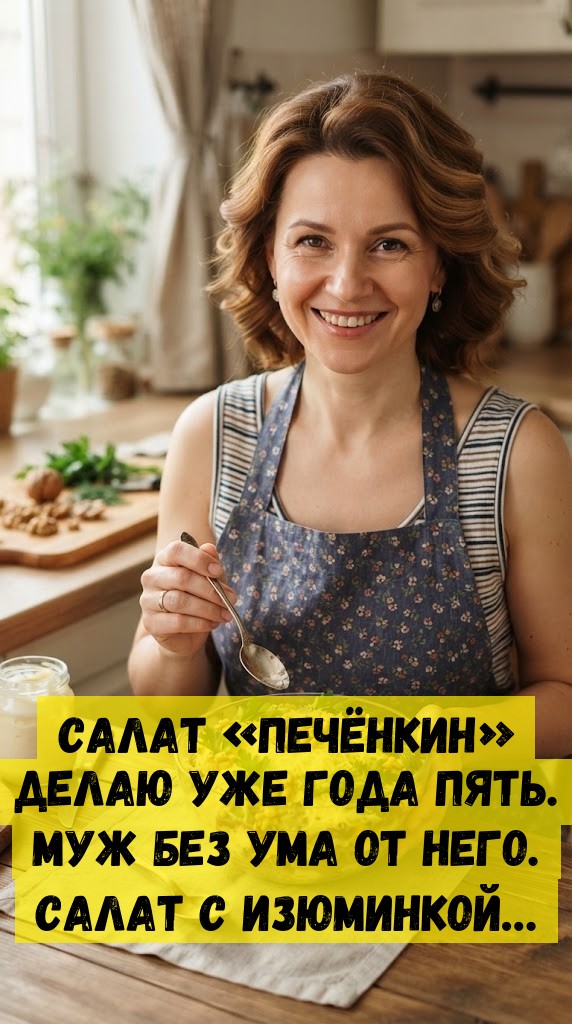 Салат &laquo;Печёнкин&raquo; делаю уже года пять. Муж без ума от него. Салат с изюминкой&hellip;